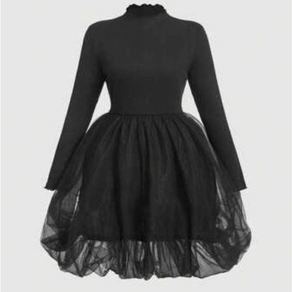 SHEIN Black Long Sleeve Dress